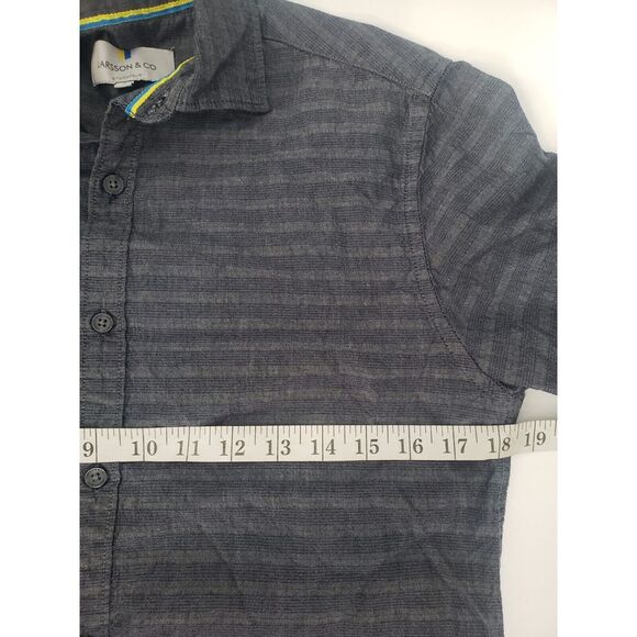 LARSSON & Co Shirt Mens S Stockholm Stripe Button Down Long‎ Sleeve Cotton Weave - Picture 8 of 10